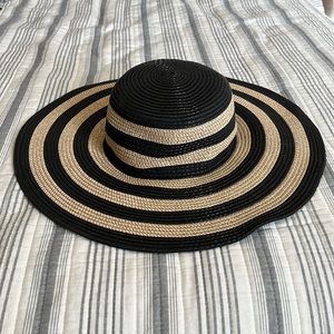 Fun Striped Sun Hat with Gold Shimmer Detail